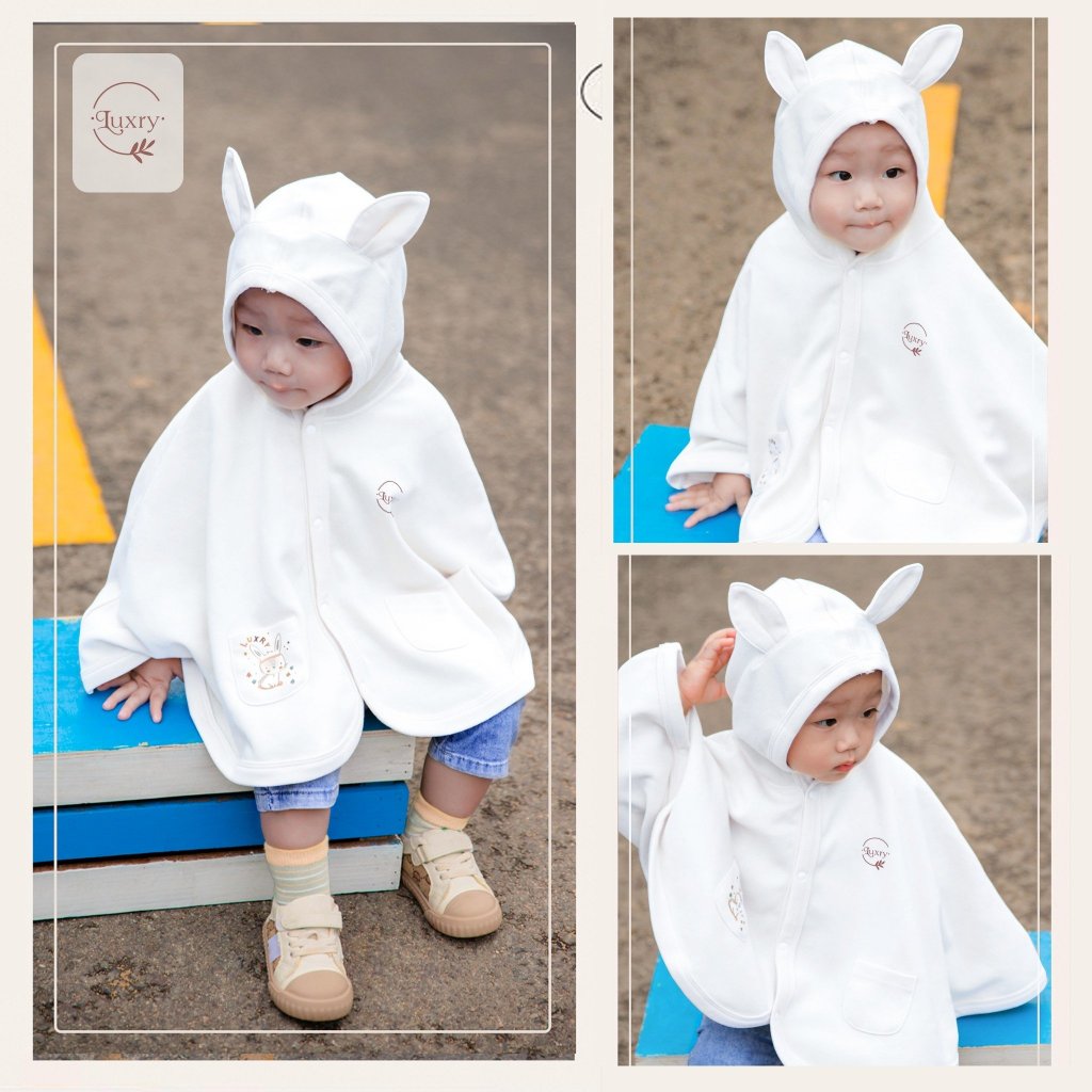 Áo choàng cánh dơi thỏ con Luxry dày dặn cute cho bé