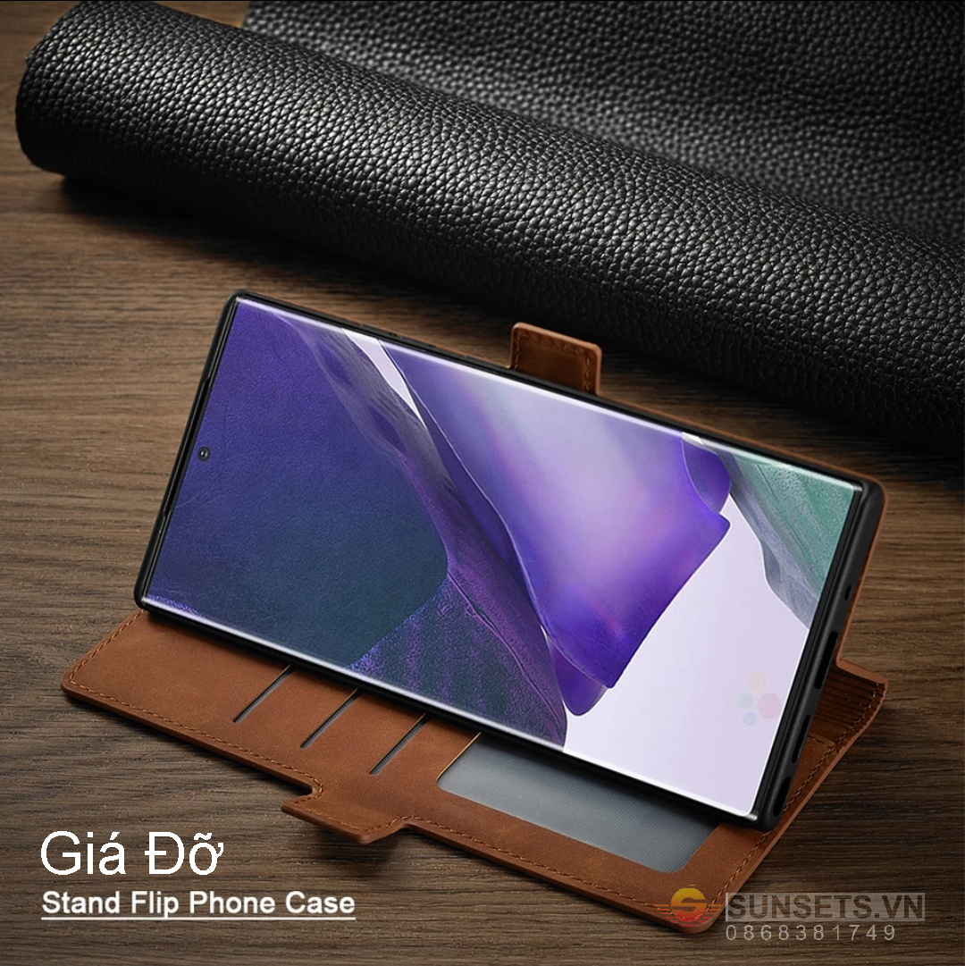 Bao da Samsung S21/ Note 20 Ultra/ Note 10+/ Note 10 Lite/ Note 9 ngăn đựng thẻ ATM