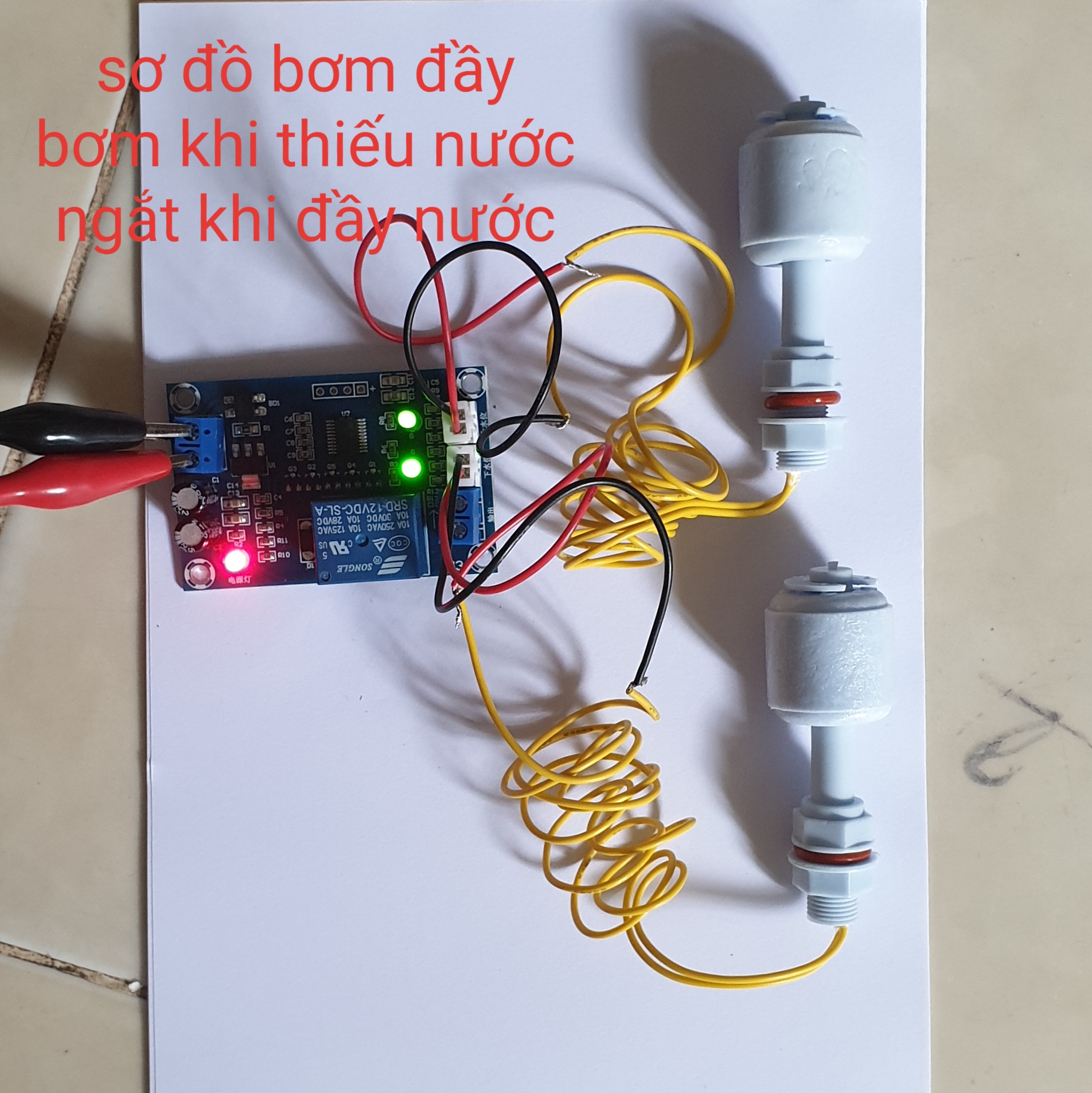 Mạch điều khiển mực nước bơm cấp nước tự động - bơm chống ngập