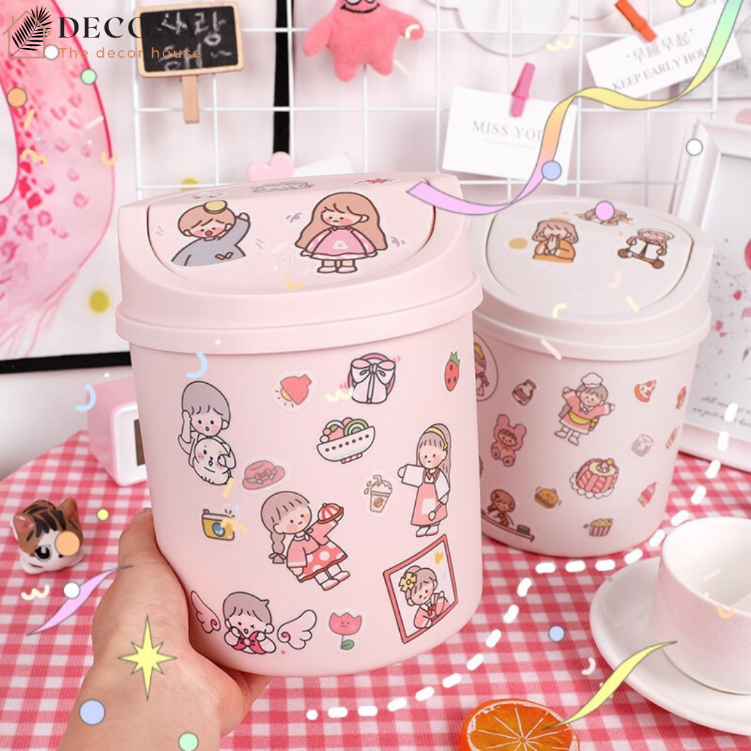 Thùng rác để bàn mini nắp lật tiện dụng