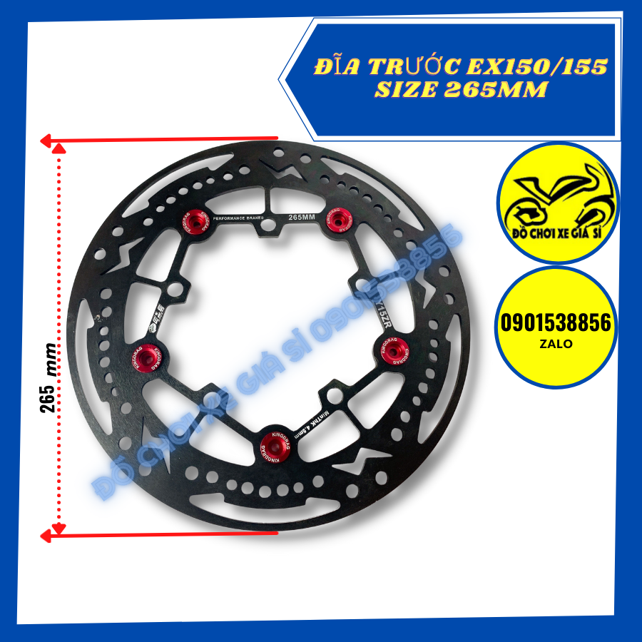 Đĩa trước Ex 150/155 5 Lỗ size đĩa 265mm