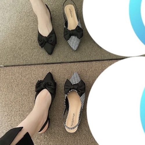 Sandal/ dép nữ mũi nhọn nơ lụa- hottrend ( sandal lụa) -lamlam868