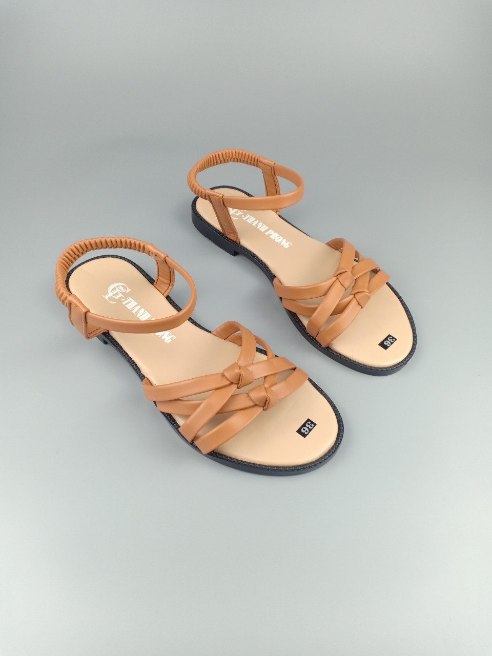 GIÀY SANDAL NỮ ĐẾ BỆT 2 NÚT THẮT QUAI THUN