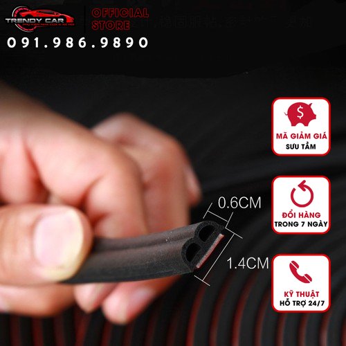 Gioăng cao su B, chống ồn cánh cửa, cách âm, cách nhiêt, chống bụi bẩn, ngăn nước, phù hợp mọi loại xe