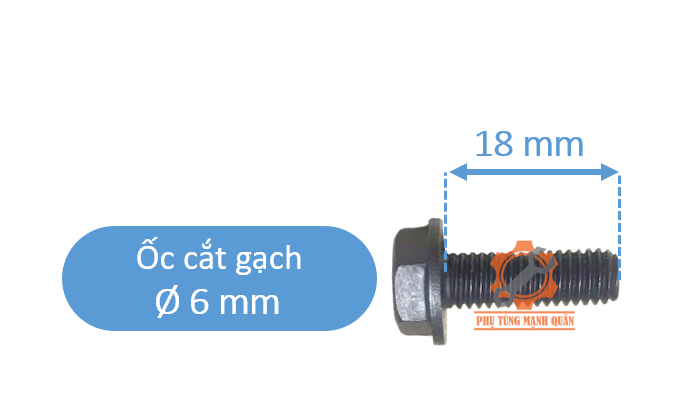 5 ốc ren ngược dùng cho máy cắt gạch 6-7-8mm, 5 ốc ren ngược dùng cho đầu khoan 5-6mm