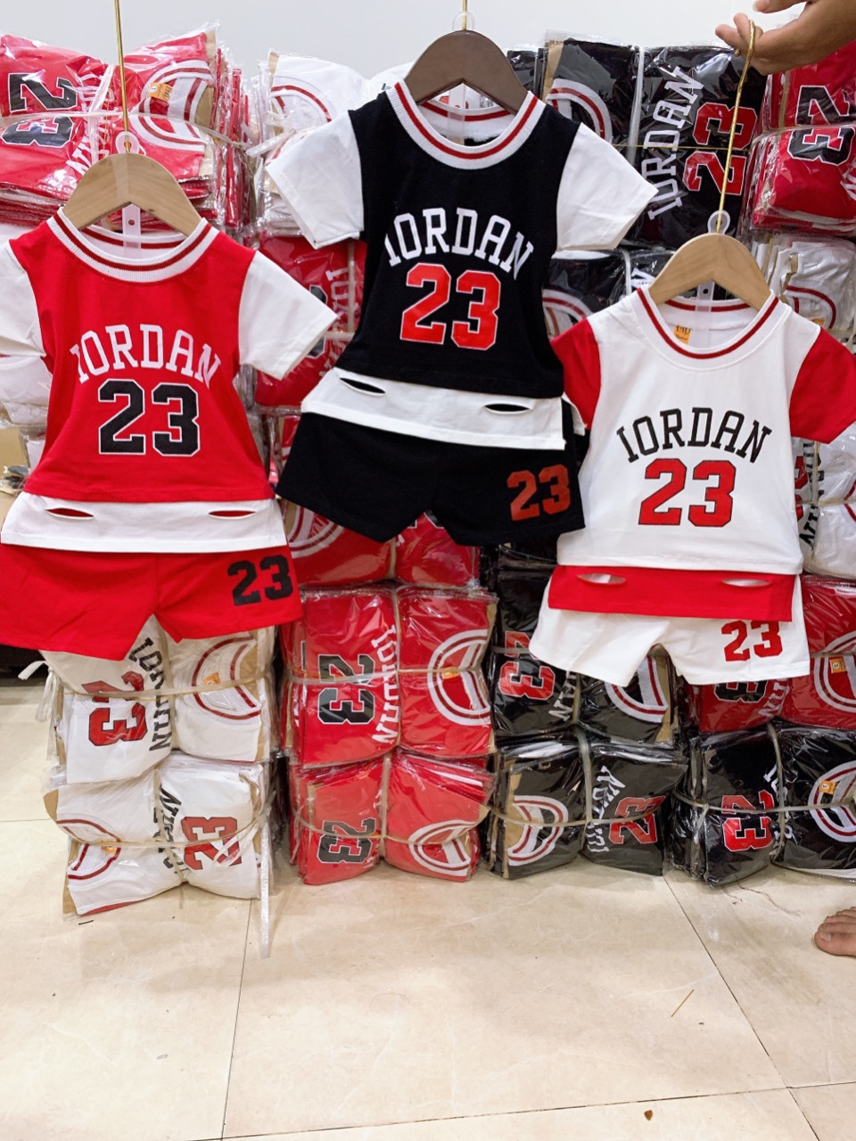 Combo 3 bộ đồ bóng rổ Jordan số 23 cho bé 8-19kg