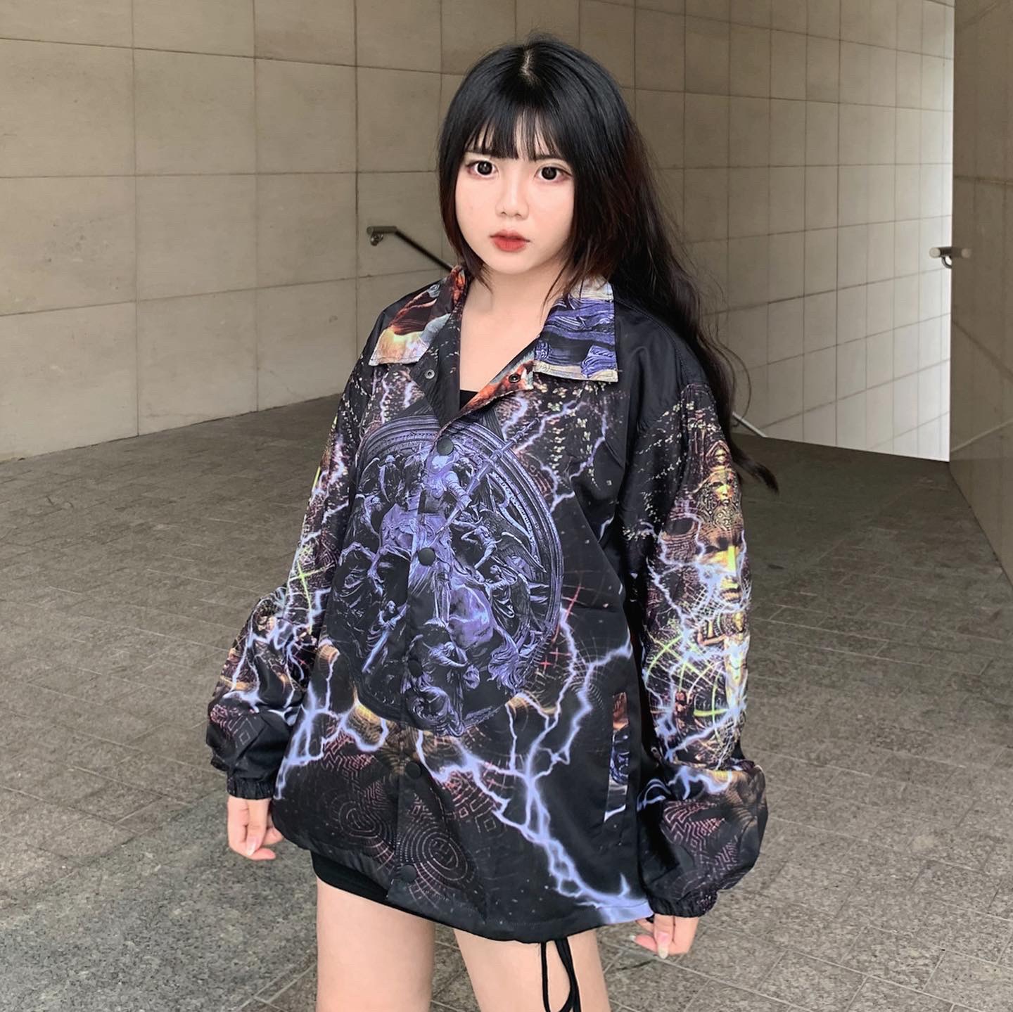 PARADOX Áo khoác dù KNIGHT OVER-PRINTED JACKET