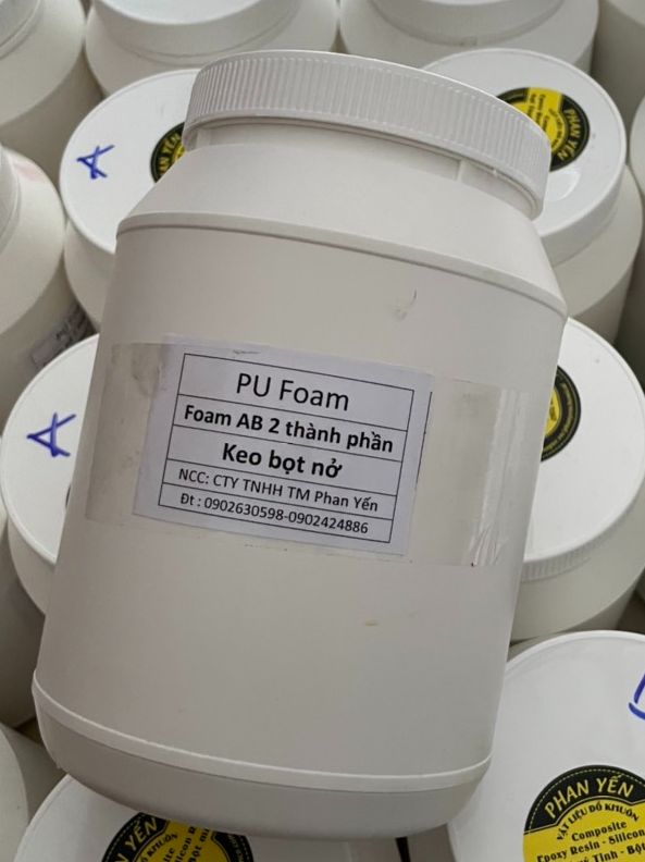Foam PU hai thành phần.Polyurethane,Keo bọt nở cách nhiệt,trám bít khe nứt[ bộ 1kg]