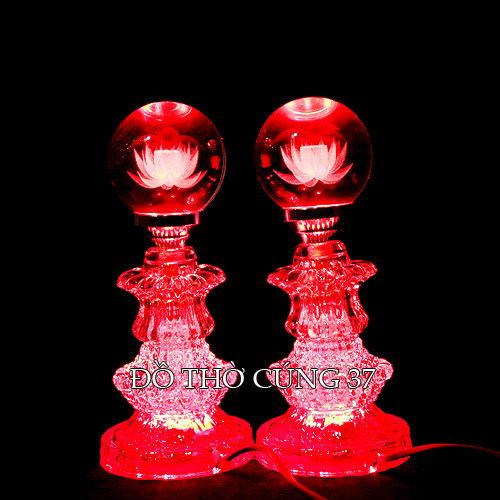 [ CAO 25 CM ] CẶP ĐÈN THỜ LED PHA LÊ TRÁI CHÂU TỰ ĐỘNG CHUYỂN MÀU