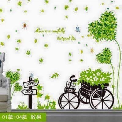 Decal dán tường COMBO HOA LÁ  - Decal siêu rẻ - có sẵn keo dán