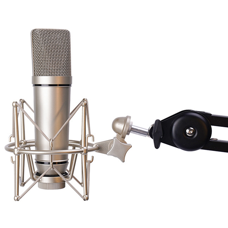 Microphone Shock Mount Adjustable Mount Recording Mic Stand Metal Bracket Pod Microphone Stand