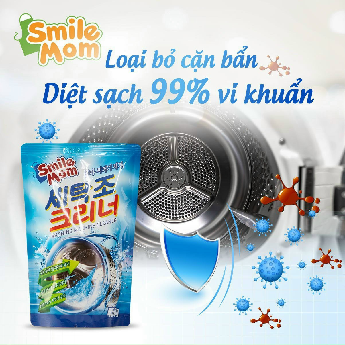 Bột tẩy lồng máy giặt. Bột vệ sinh lồng máy giặt