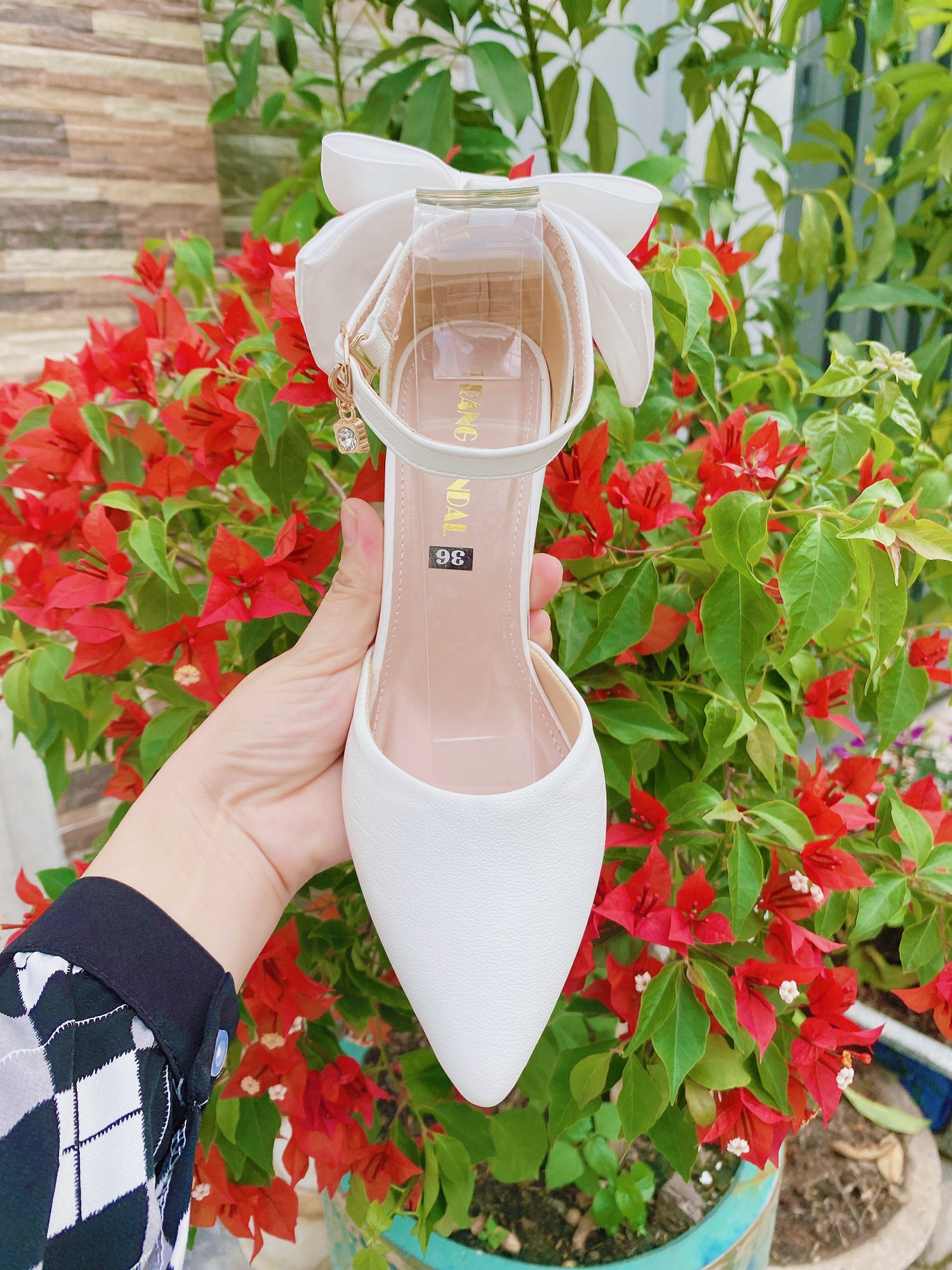 Giày cao gót tiểu thư 9 phân nơ hậu