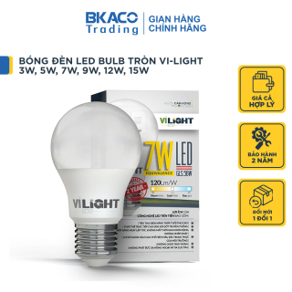 Bóng đèn led bulb tròn 3W, 5W, 7W, 9W, 12W, 15W Vi-Light cao cấp giá tốt thumbnail