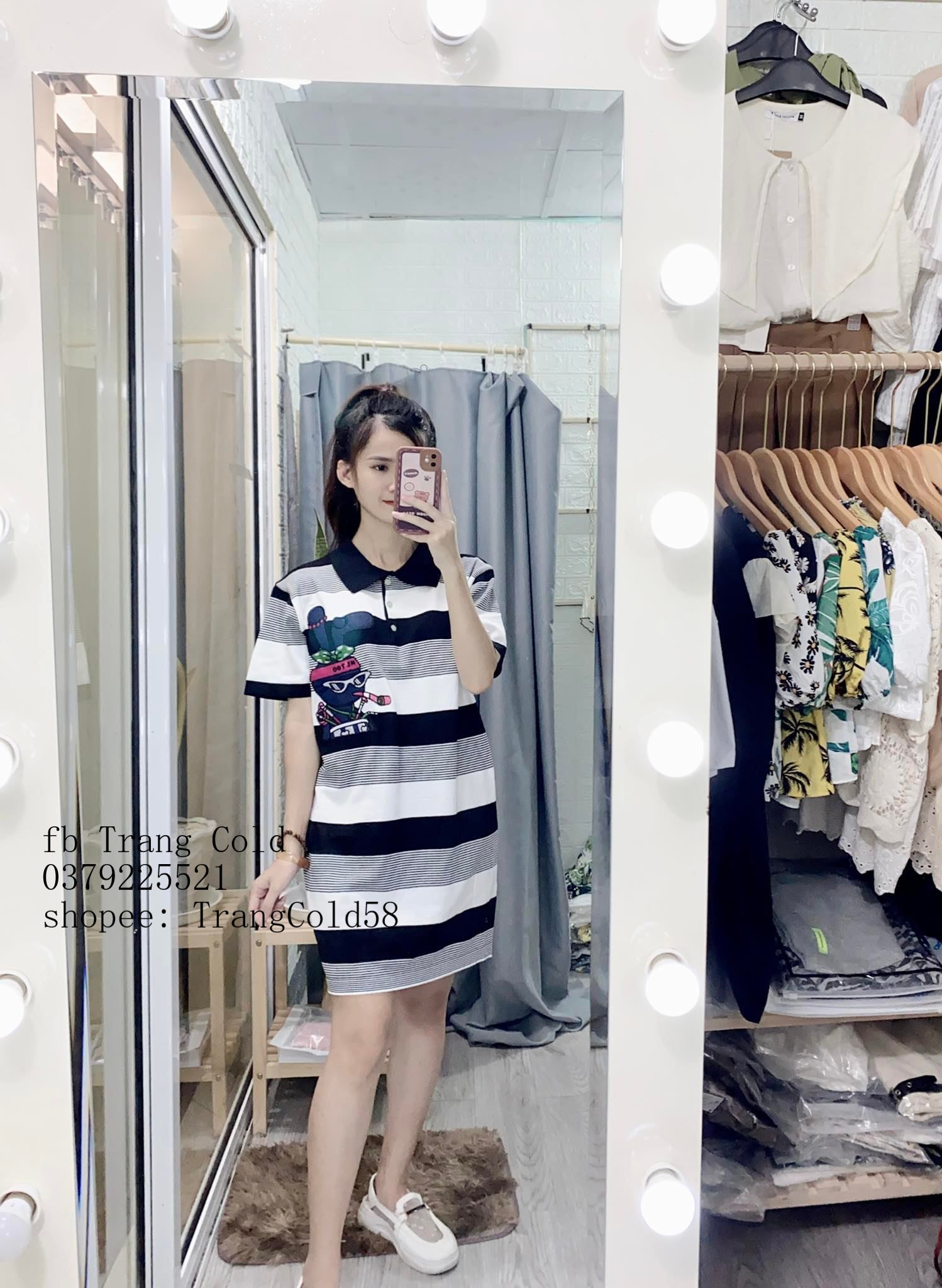 Váy len suông thêu thỏ hàng QC ( ảnh thật shop tự chụp )