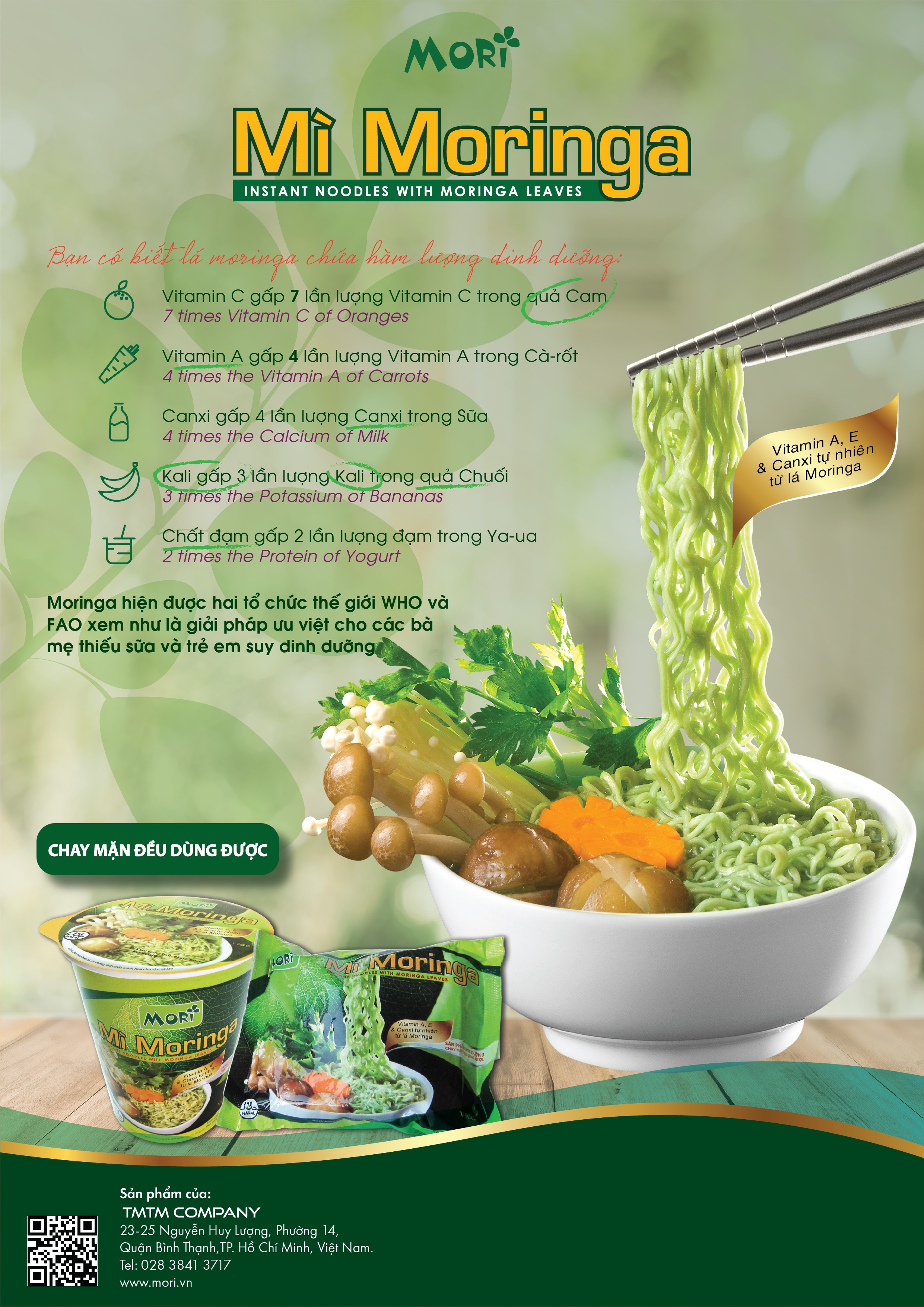 [HCM]Mì gói moringa- mì chùm ngây (30 gói/ thùng)
