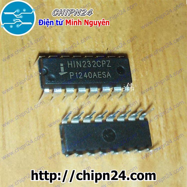 [1 con] (DIP) IC HIN232 DIP-16 (HIN232CPZ 232 RS232 MAX232 Loại Tốt)