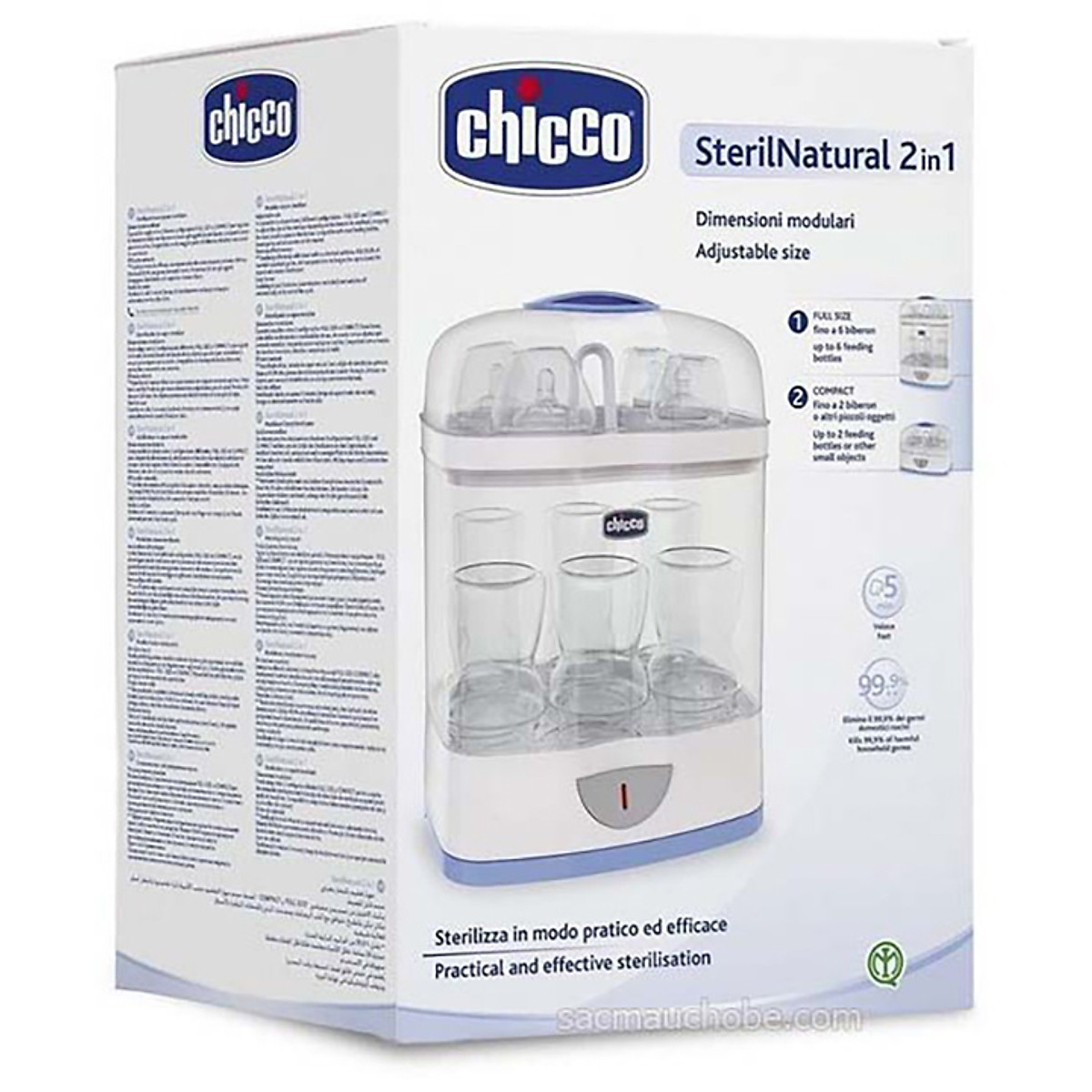 [Tặng quà] Máy tiệt trùng đa năng 2in1 Chicco ( Tặng 05 túi trữ sữa )