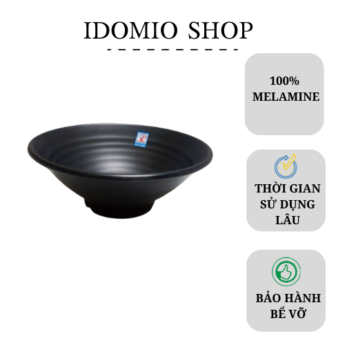Tô Nhựa Melamine Đen Nhám Đựng Phở - TOX18