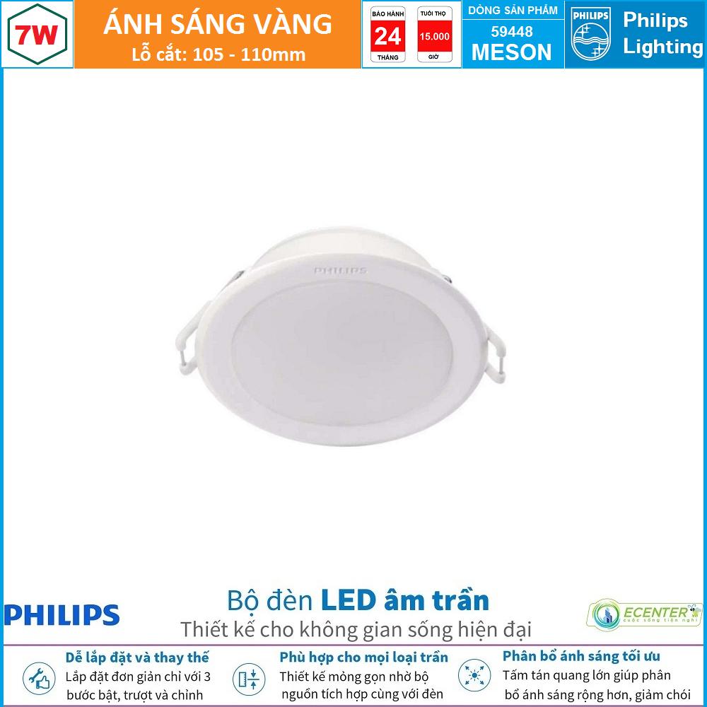 Đèn Led Âm Trần 7W-9W-13W Philips Downlight 59448/59449/59464 MESON 105/D105/D125 ( Ánh Sáng Trắng  & Trung Tính & Vàng )