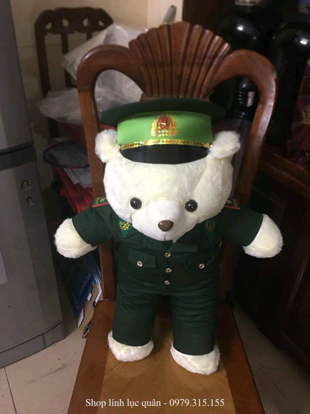 GẤU BÔNG MẶC ĐỒ LÍNH BIÊN PHONG 55cm