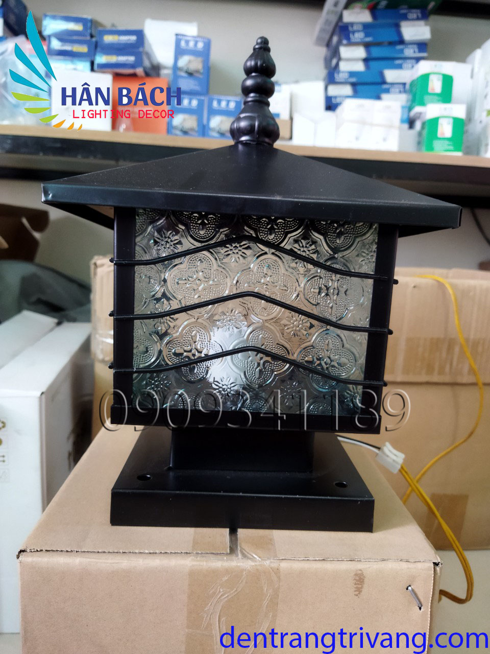 ĐÈN TRỤ CỔNG Phi 200(shop tặng bóng LED)