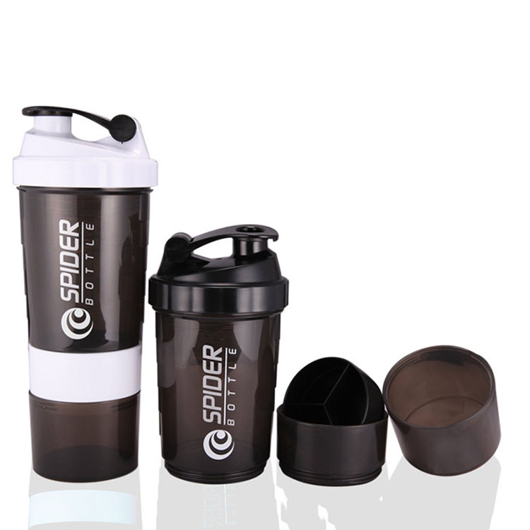 Bình Nước Spider - Bình Nước Tập Gym 3 Ngăn 650ml