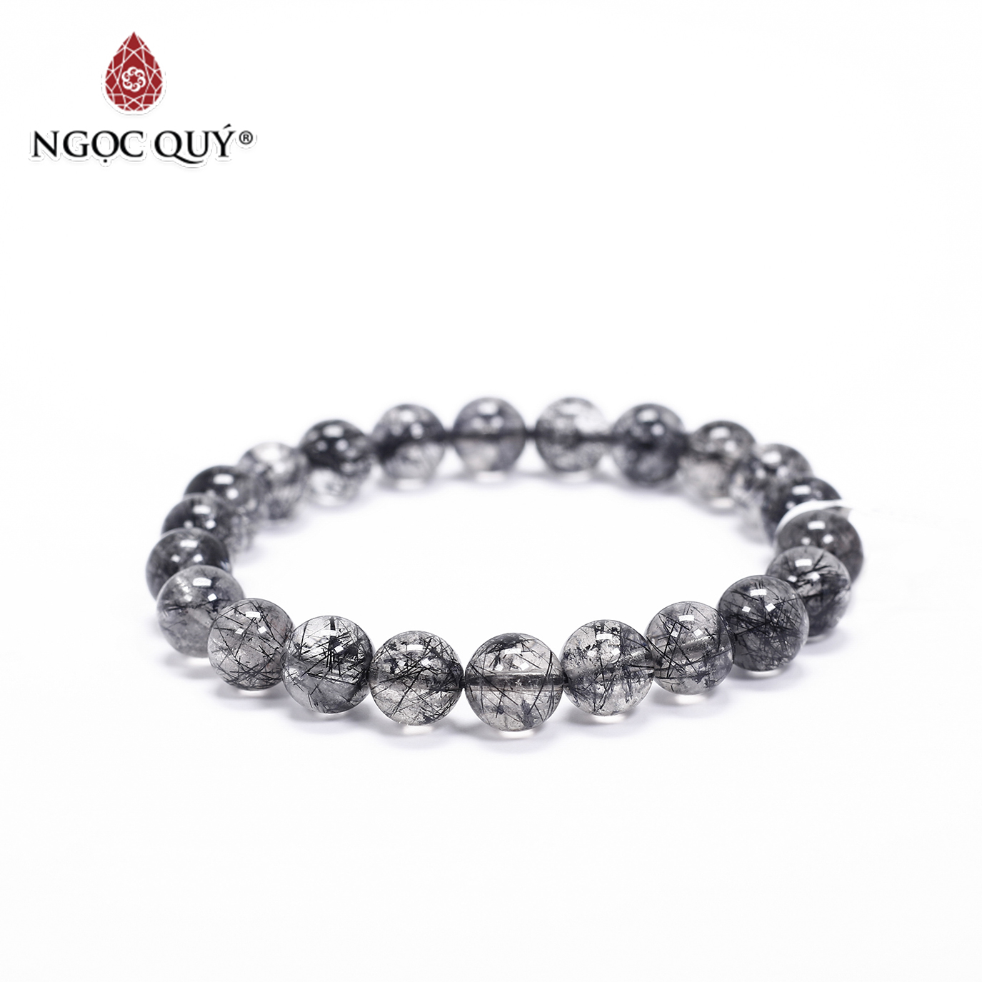 [HCM]Vòng tay đá thạch anh tóc đen mệnh thủy mộc - Ngọc Quý Gemstones