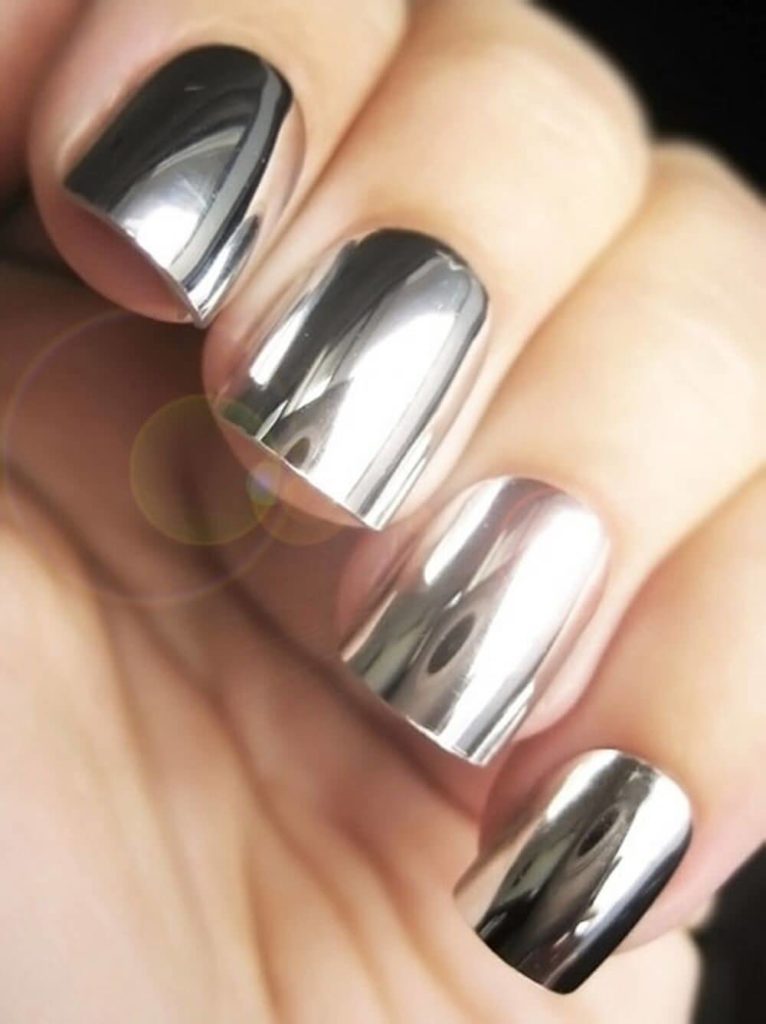[HCM]NAIL bột tráng gương móng tay màu vàng - bạc (inox)
