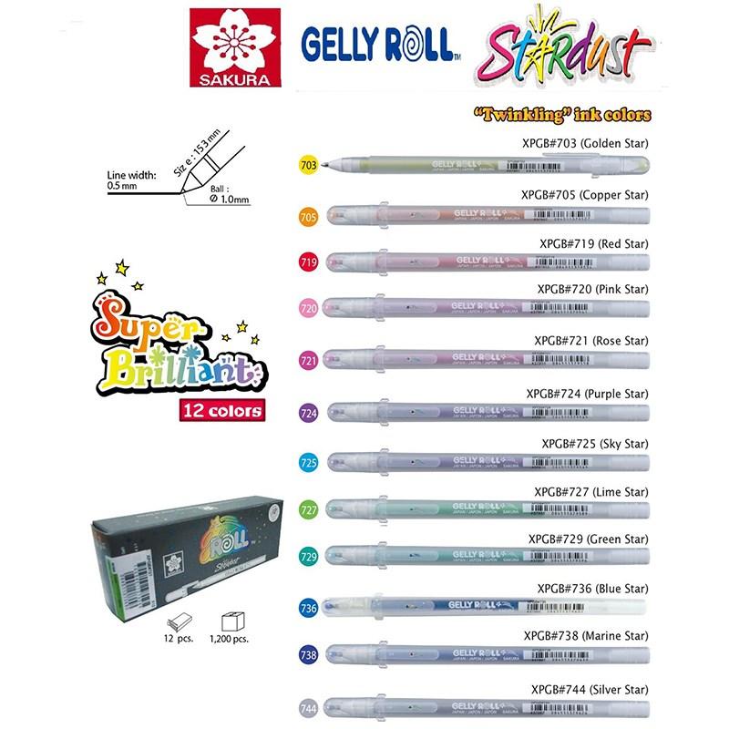 [HCM]BÚT GEL SAKURA GELLY ROLL STARDUST (BÚT NHŨ ÁNH SAO CHỌN MÀU)