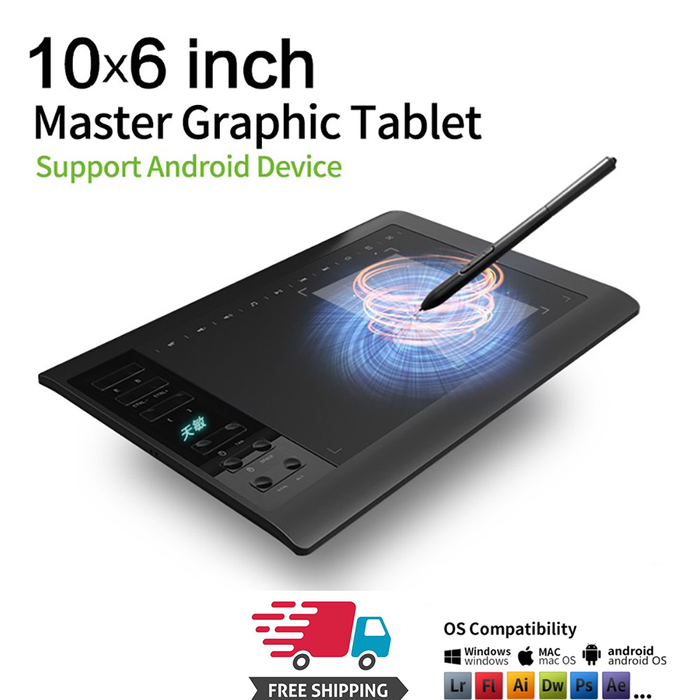 Bảng vẽ đồ họa màn hình kỹ thuật số kích thước 10.1 inch độ phân giải 5080lpi có 12 phím bấm tùy chỉnh hỗ trợ hệ điều hành Windows/MacOS/Android - INTL - Hàng quốc tế | Lưu ý thời gian giao hàng dự kiến