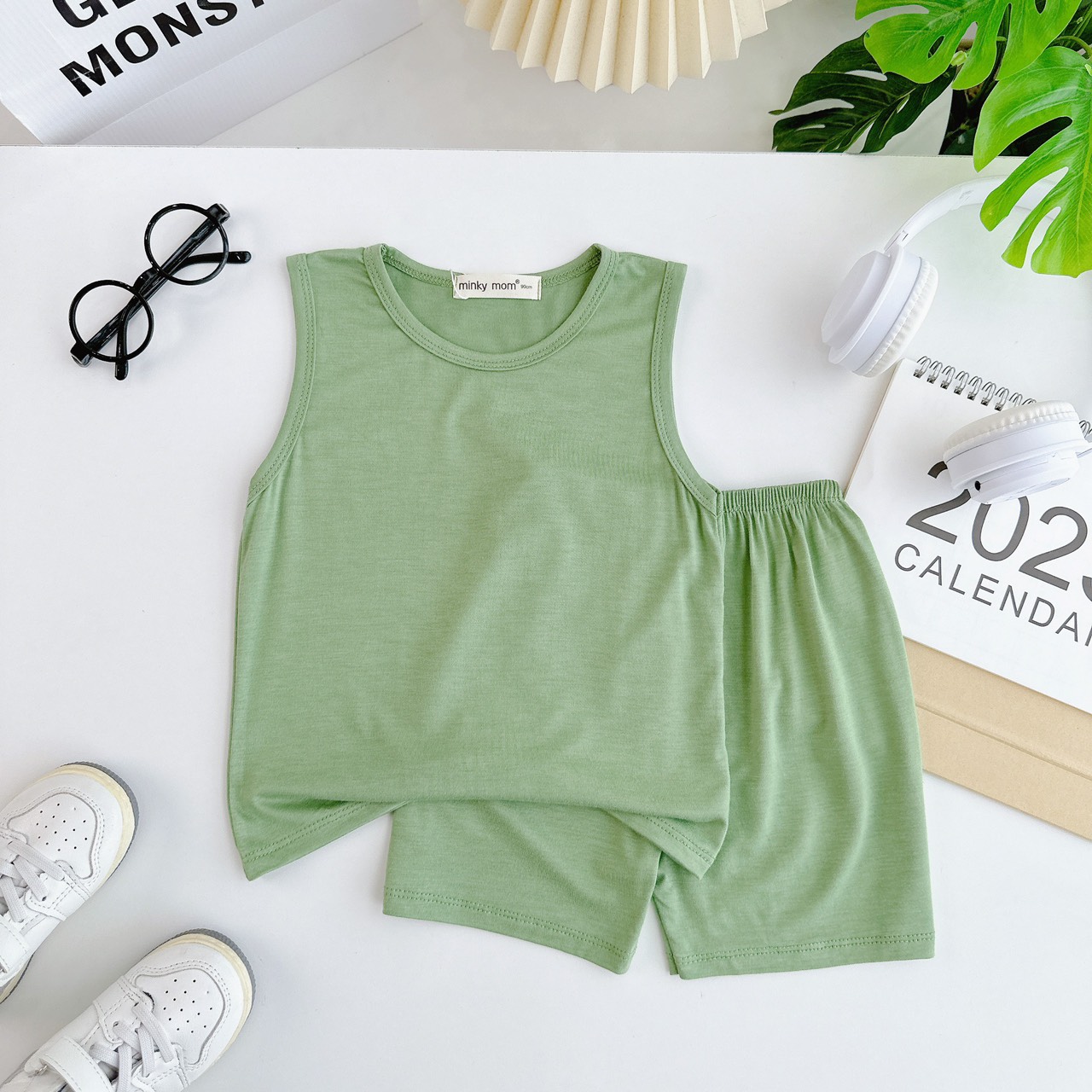 Bộ ba lỗ thun lạnh size đại từ 20-35kg minky mom cho bé trai bé gái