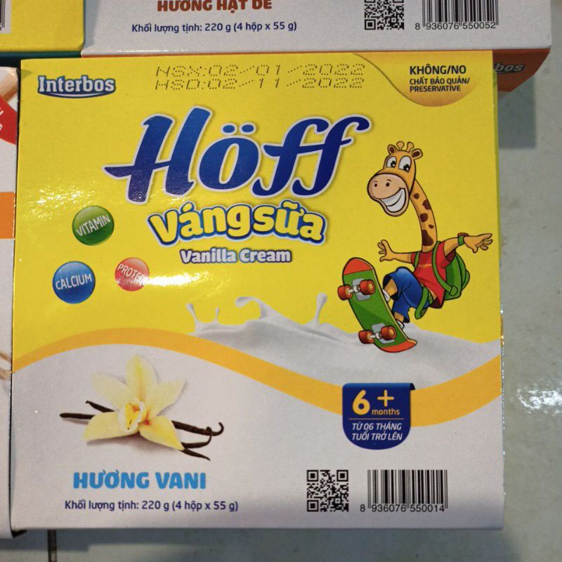 VÁNG SỮA HOFF VỊ VANI/ HẠT DẺ 100G, VIỆT NAM SX