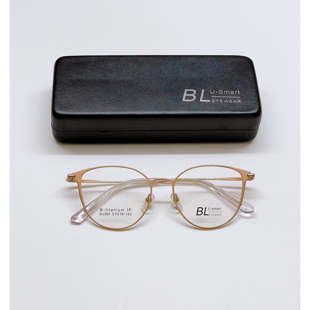 Gọng kính cận thời trang optical no 1 dáng mắt mèo bl u-smart b-titanium bj360