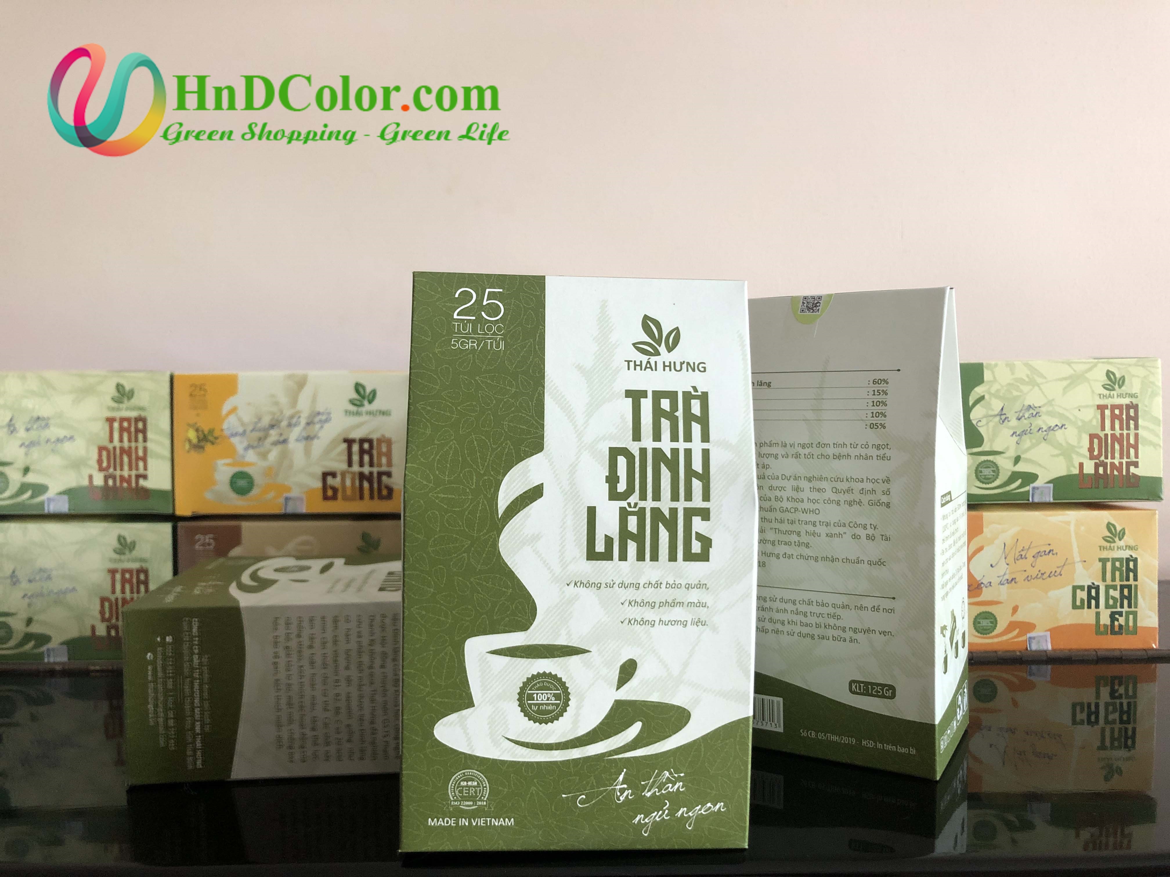 Trà Đinh Lăng An Thái Hưng (trà thảo mộc, 100% tự nhiên - không chất bảo quản - dạng túi)