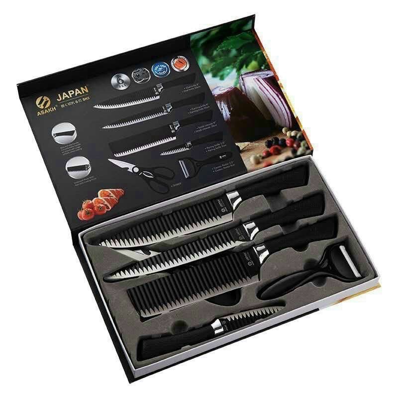 Hàng chuẩn. bộ dao nhật chính hãng cao cấp 6 món chống dính không gỉ sét