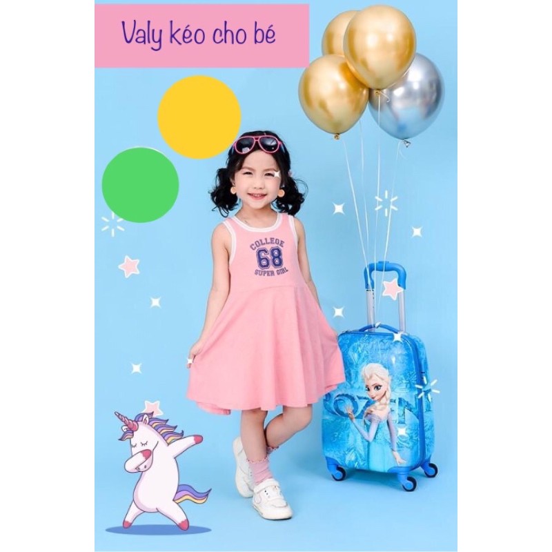 Vali Elsa Cho Bé Size 18 Inch, In Hình 2 Mặt (Có Sẵn)