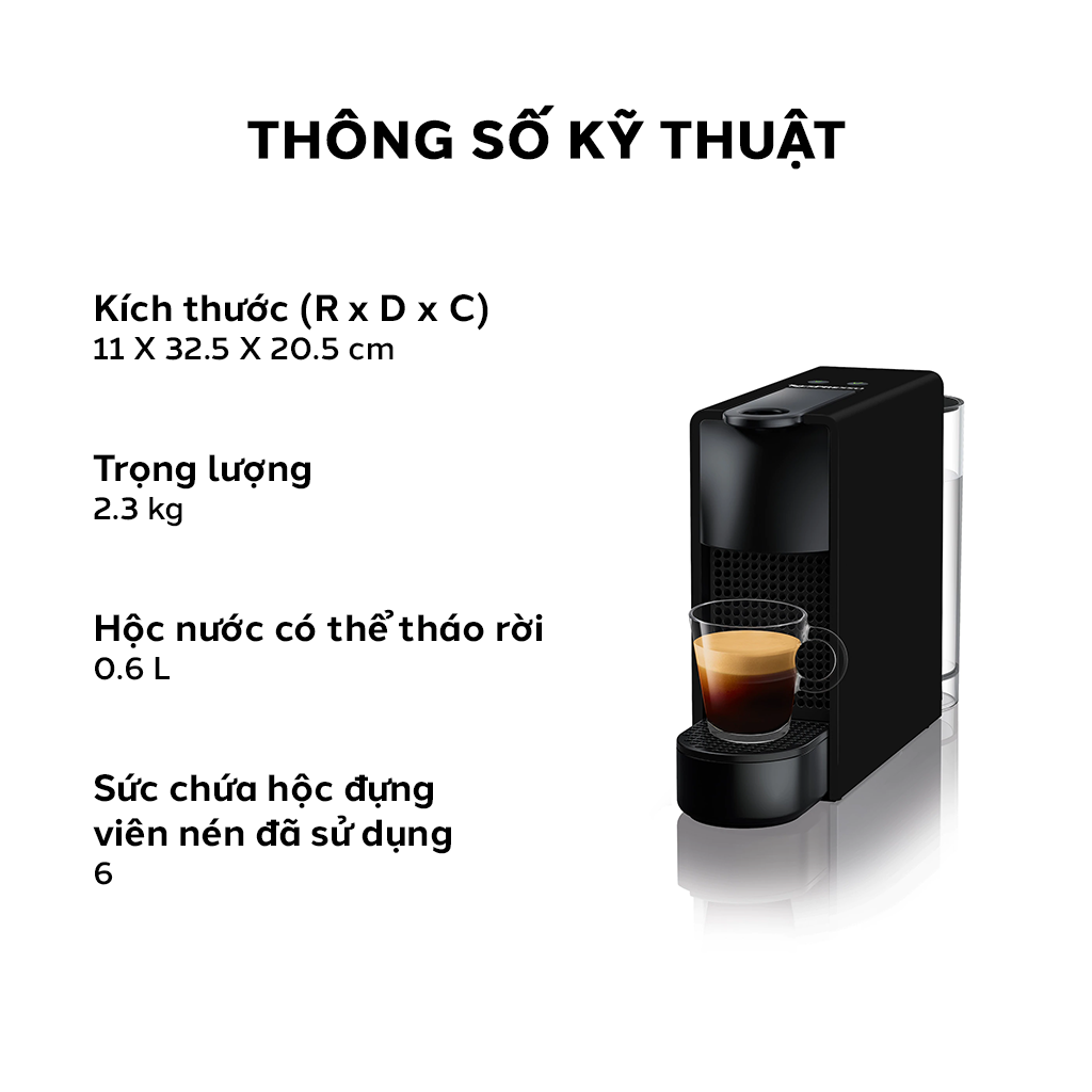 Máy pha cà phê viên nén Nespresso Essenza Mini - Đen