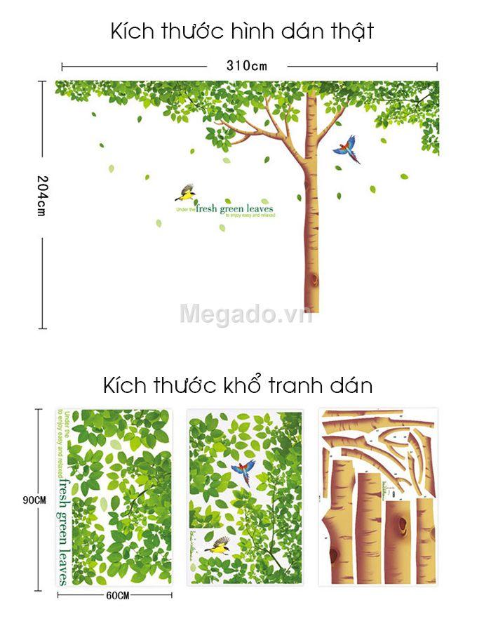 Decal tranh dán cây to
