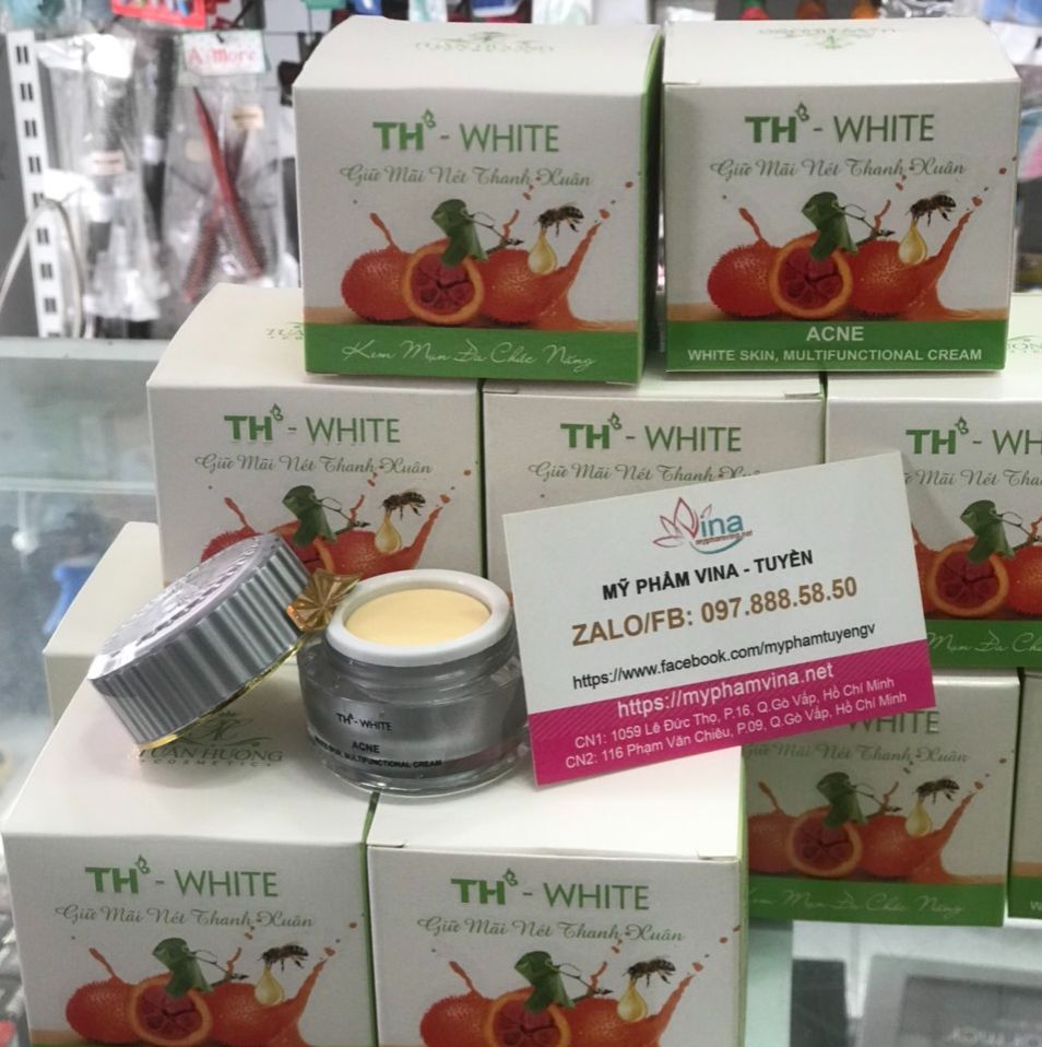 Kem th white mụn thâm trắng da dưỡng da se khít lỗ chân lông 12gr