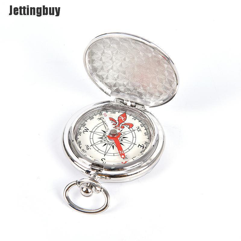 Jettingbuy La Bàn Lật Đồng Hồ Bỏ Túi Móc Khóa La Bàn Điều Hướng Đi Bộ Đường Dài Di Động