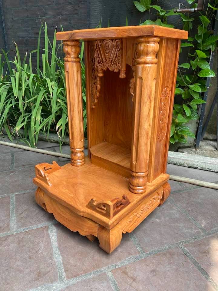 Bàn thờ thần tài gỗ gõ đỏ Cột Trơn