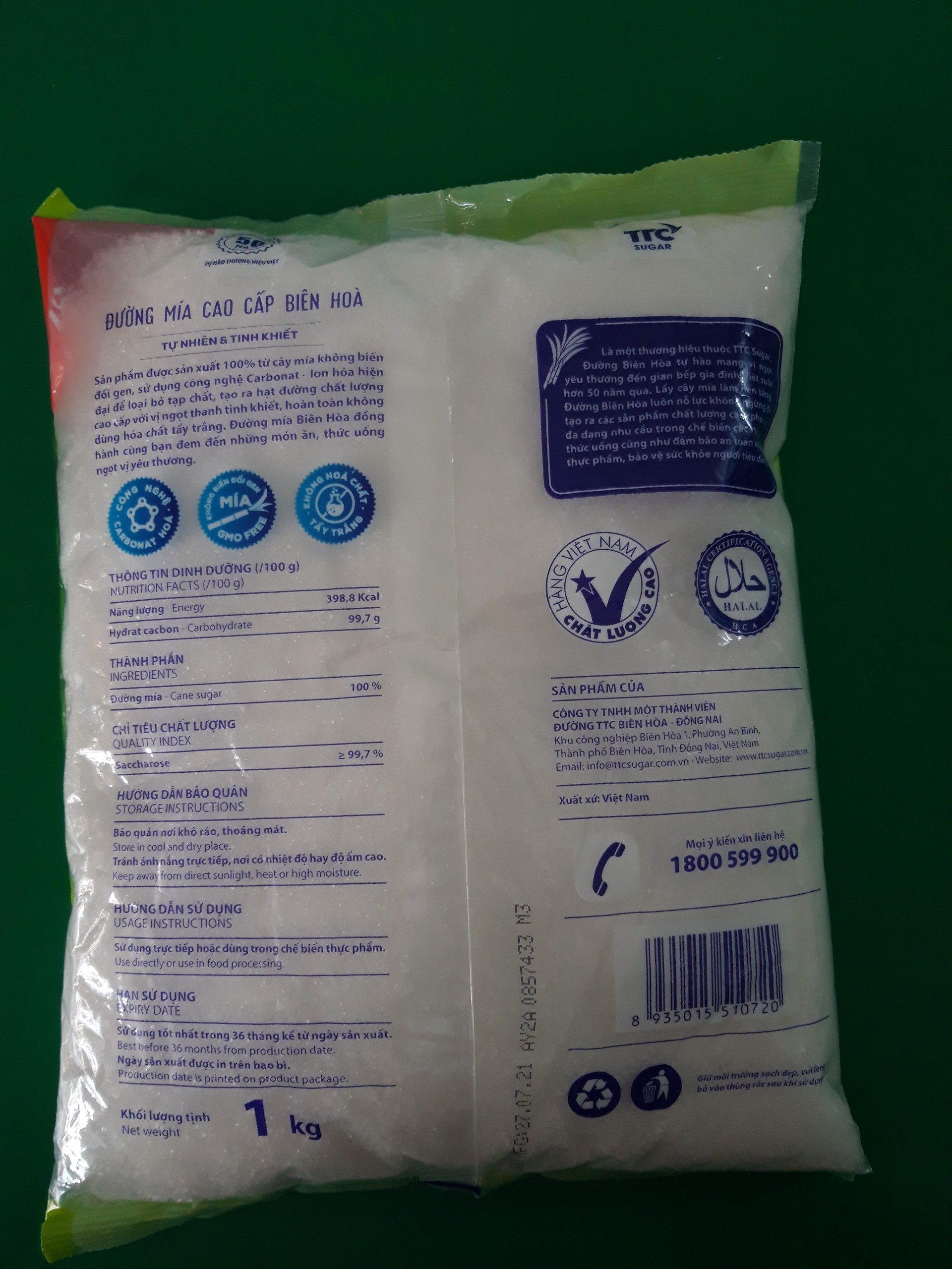 Đường mía cao cấp Biên Hòa 1kg