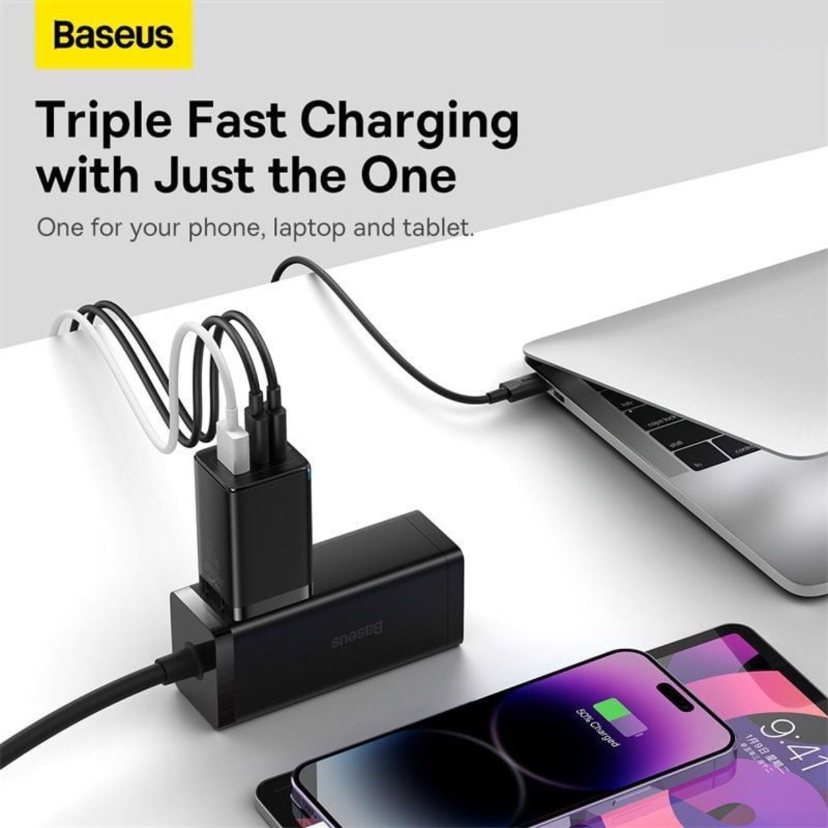 Bộ sạc nhanh Baseus GaN5 Pro Quick Charger 2C+U 65W- CCGP