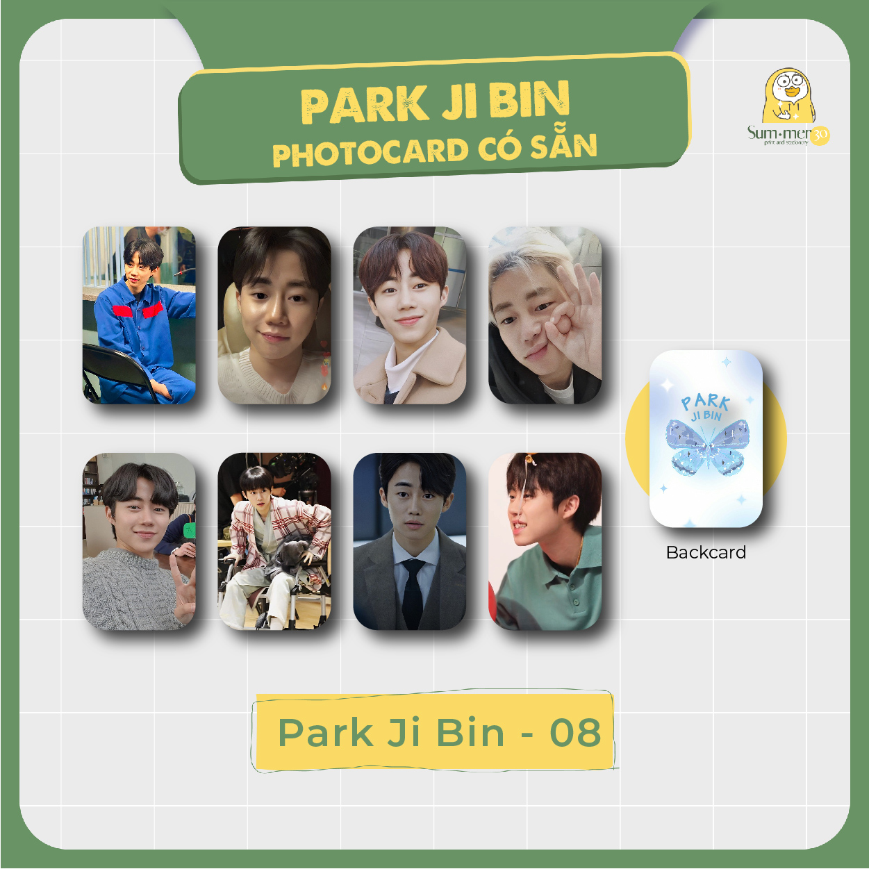 Sum.mer30 - [SẴN] Set 8 card bo góc Park Ji Bin