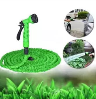 [HCM]Vòi xịt nước co giãn 15m với khóa bấm van xả thông minh không bị rối xoắn dây ( xanh lá)
