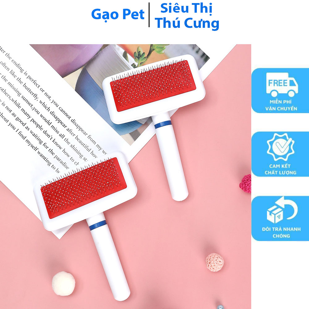 [Hoàn Tiền 10%] Lược Chải Lông Chấm Bi Đầu Răng Lược Chó Mèo