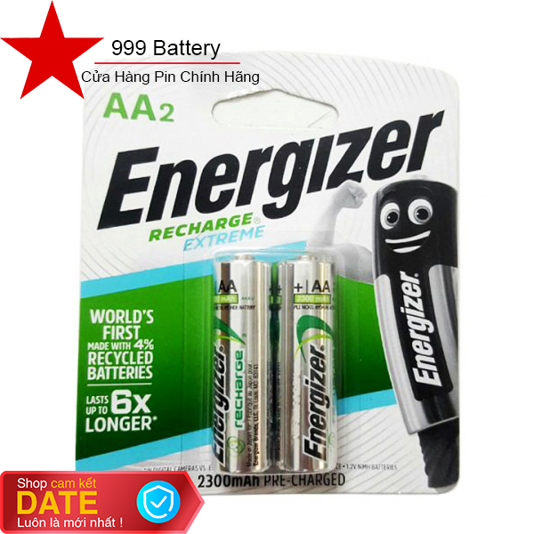 Pin sạc tiểu AA Energizer 2300mAh chính hãng (1 vỉ 2 viên)