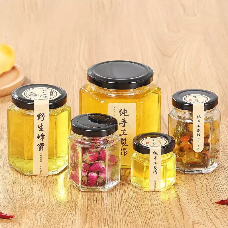 Hũ Thủy Tinh Lục Giác Đựng Thực Phẩm
