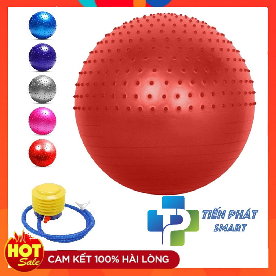 Bóng tập Yoga Nửa Gai + Nửa Trơn 3D -65cm( Hàng Tuyển Chọn -Tặng Kèm Bơm Bóng)- Tienphatsmart